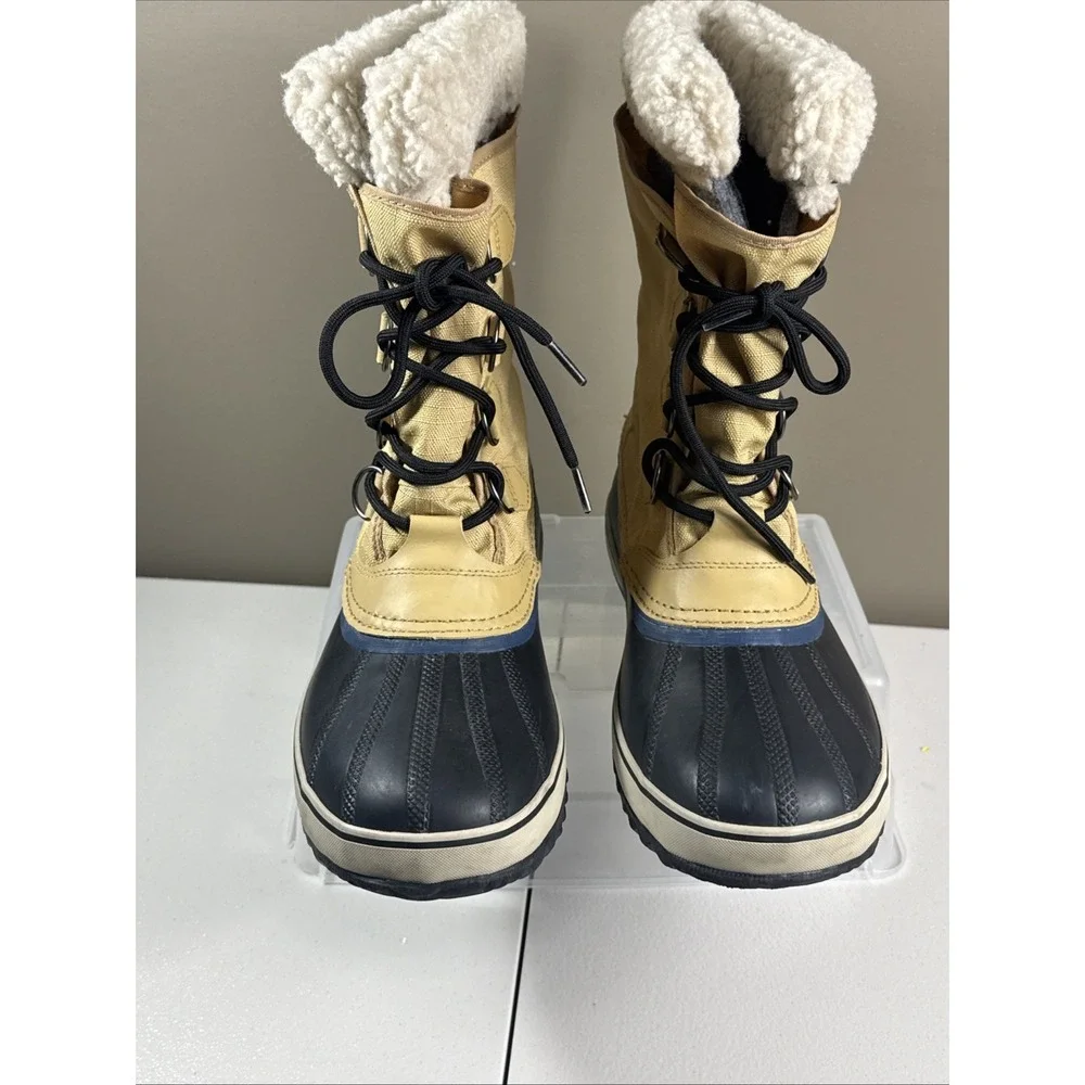 Sorel 1964 Pac‎ Nylon Waterproof Winter Snow Boot Men US 9 Tan/Black WORN ONCE!